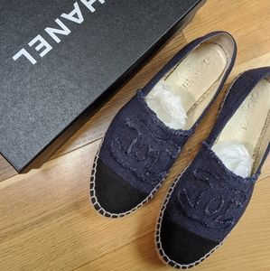 Chanel espadrilles navy and black